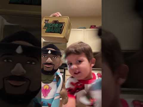 3 year old saying congratulations to WWE Big E on winning Money In The Bank #wwe #mit