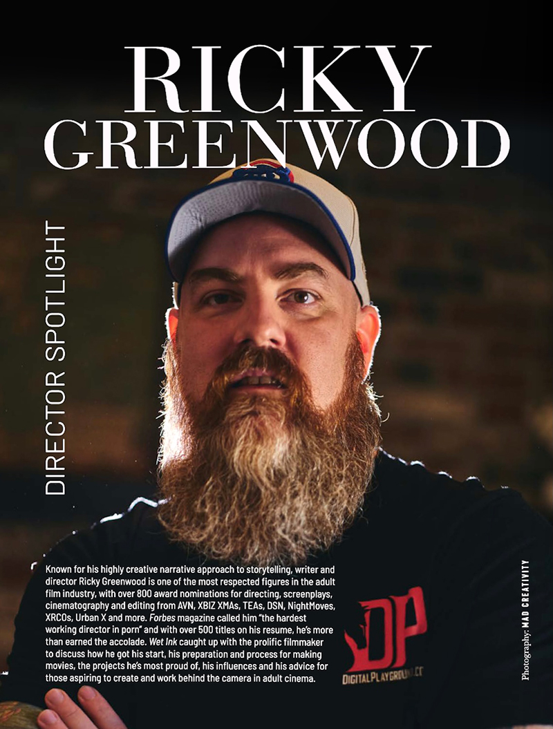 Ricky Greenwood on the cover of wet ink magazine